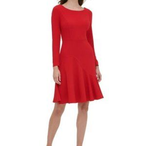 COPY - Tommy Hilfiger Women's Asymmetrical Fit & Flare Dress (6, Scarlet)